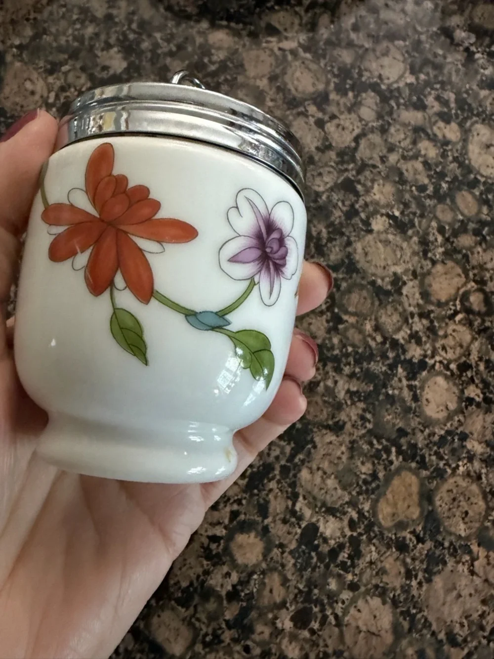 Royal Worcester egg coddler in “Astley” pattern